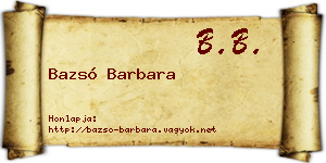 Bazsó Barbara névjegykártya